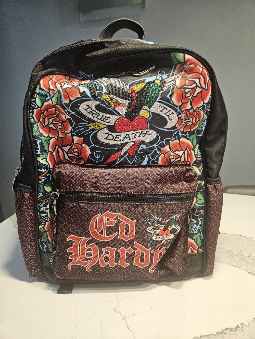 NEW Ed Hardy Rhinestone back pack